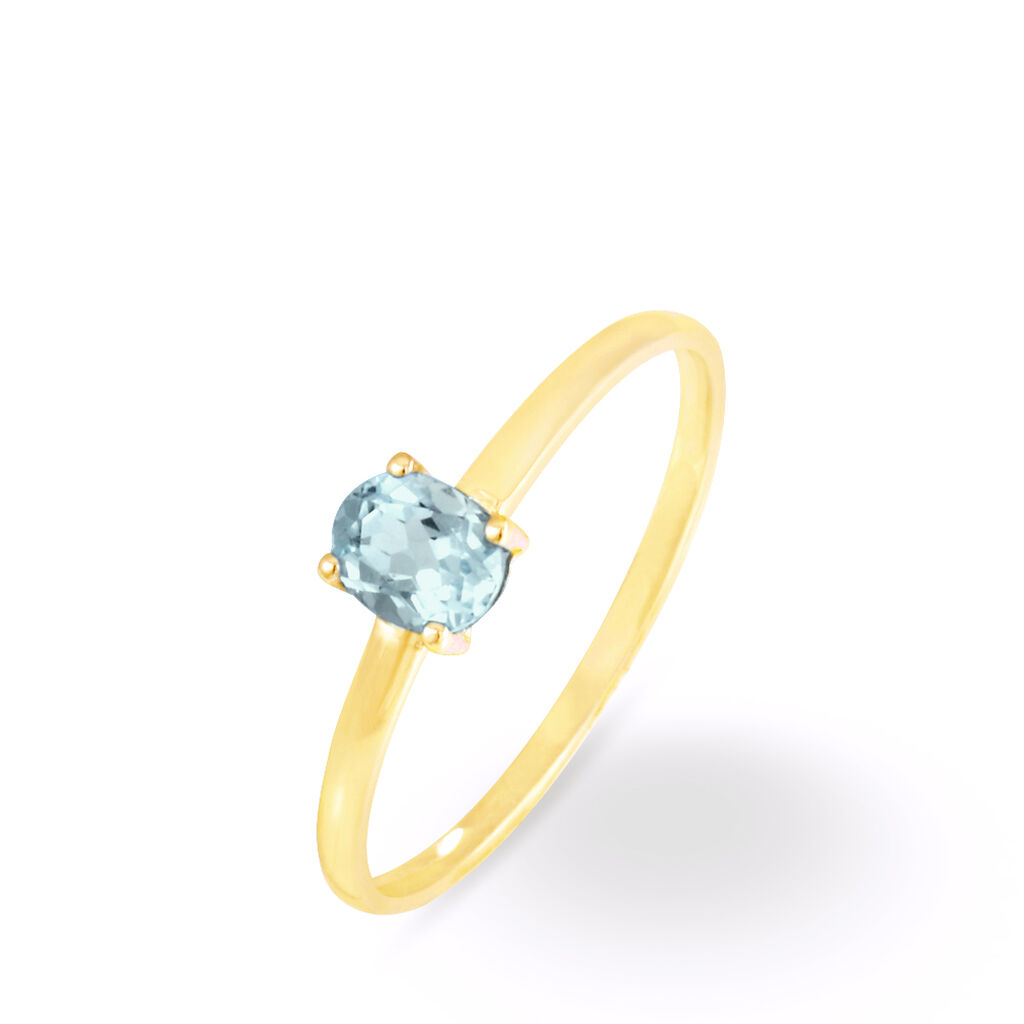 Bague Lily Or Jaune Aigue Marine - Bagues solitaires Femme | Histoire d&rsquo;Or