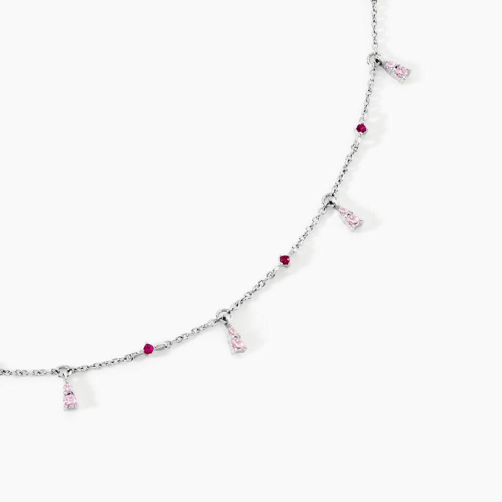 Collier Summer Burgundy Argent Blanc Oxyde De Zirconium Rubis - F&ecirc;te des m&egrave;res Femme | Histoire d&rsquo;Or