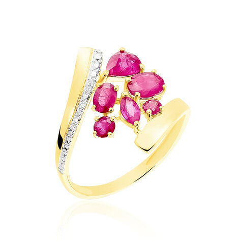 Bague Floraison Or Bicolore Rubis - Bagues avec pierre Femme | Histoire d’Or