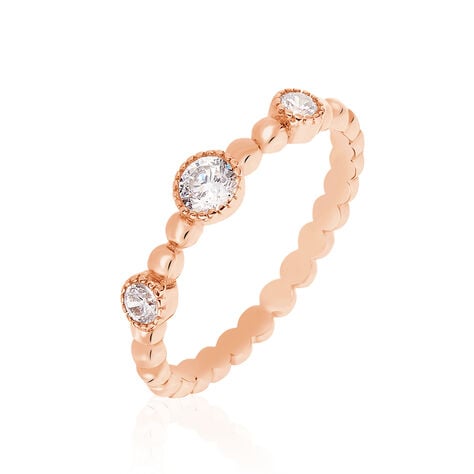 Bague Fahriye Argent Rose Oxyde De Zirconium - Bagues avec pierre Femme | Histoire d&rsquo;Or