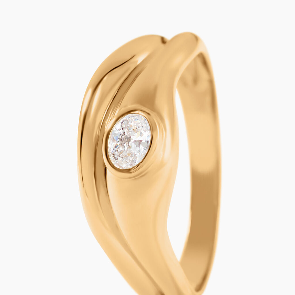 Bague Allie Plaqu&eacute; Or Jaune Oxyde De Zirconium -  Femme | Histoire d&rsquo;Or