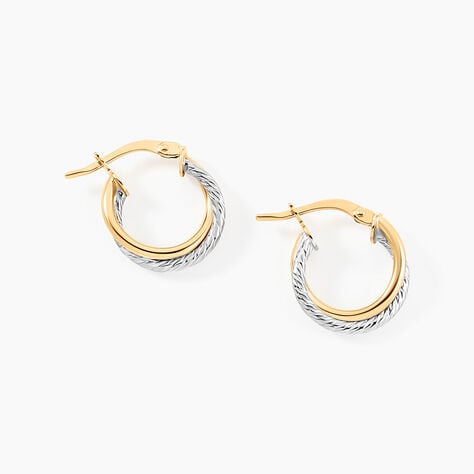 Créoles Maelia Or Bicolore - Boucles d'oreilles créoles Femme | Histoire d’Or