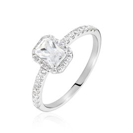 Bague Solitaire Accompagné Or Blanc Ulyssa Oxyde De Zirconium - Bagues solitaires Femme | Histoire d’Or