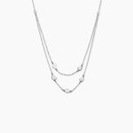 Collier Kiss Me Argent Blanc - Ras de cou Femme | Histoire d&rsquo;Or
