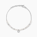 Bracelet Perlissima Argent Blanc Oxyde Et Perle De Culture - Bracelets Femme | Histoire d&rsquo;Or