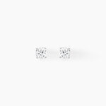 Boucles D'oreilles Puces 4 Griffes Or Blanc Diamant Synthetique - Clous d'oreilles Femme | Histoire d&rsquo;Or