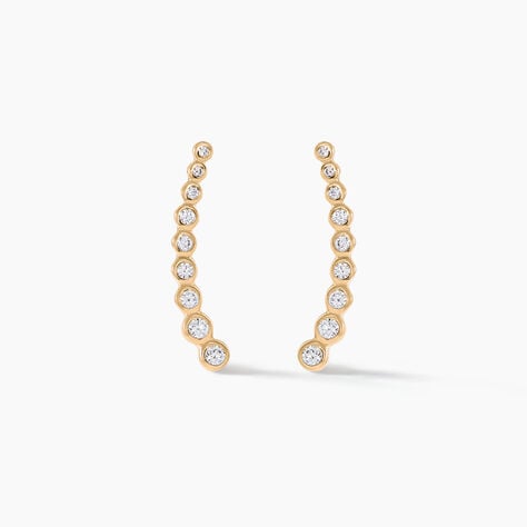 Boucles D'oreilles Grimpantes Plaqu&eacute; Or Jaune Nazeli Oxyde - Boucles d'oreilles fantaisie Femme | Histoire d&rsquo;Or