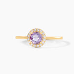 Bague Najib Or Jaune Am&eacute;thyste Oxyde De Zirconium - Bagues solitaires Femme | Histoire d&rsquo;Or