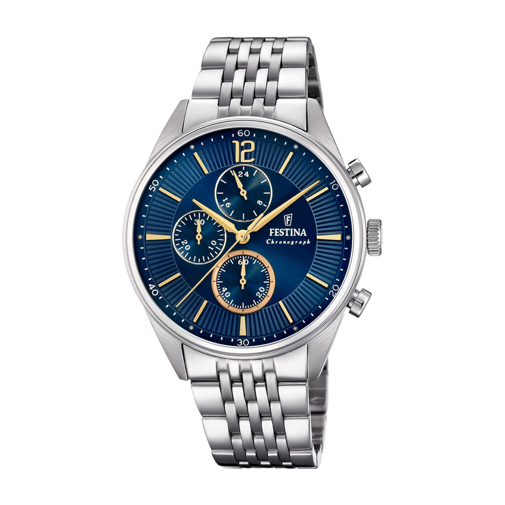 Montre Festina Timeless Chronograph Bleu - Montres Homme | Histoire d’Or