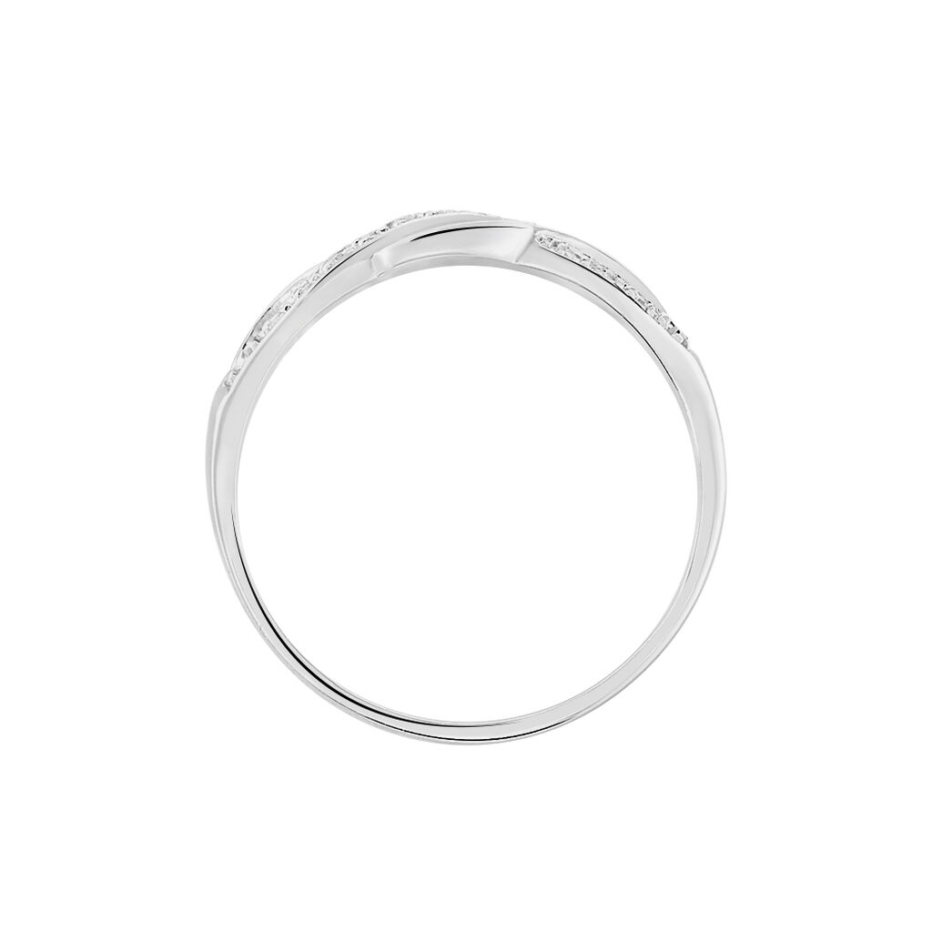 Bague Vaguelette Or Blanc Diamant - Bagues avec pierre Femme | Histoire d’Or