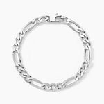 Bracelet Vivian Maille Alternee 1/3 Argent Blanc - Bracelets cha&icirc;ne Homme | Histoire d&rsquo;Or