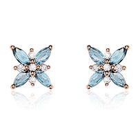 Boucles D'oreilles Puces Anabele Or Rose Topaze Oxyde