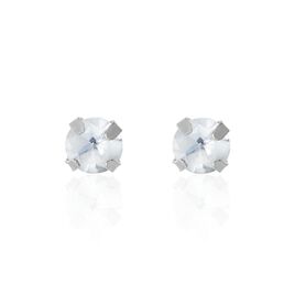 Boucles D'oreilles Puces Daria Or Blanc Oxyde De Zirconium - Clous d'oreilles Femme | Histoire d’Or