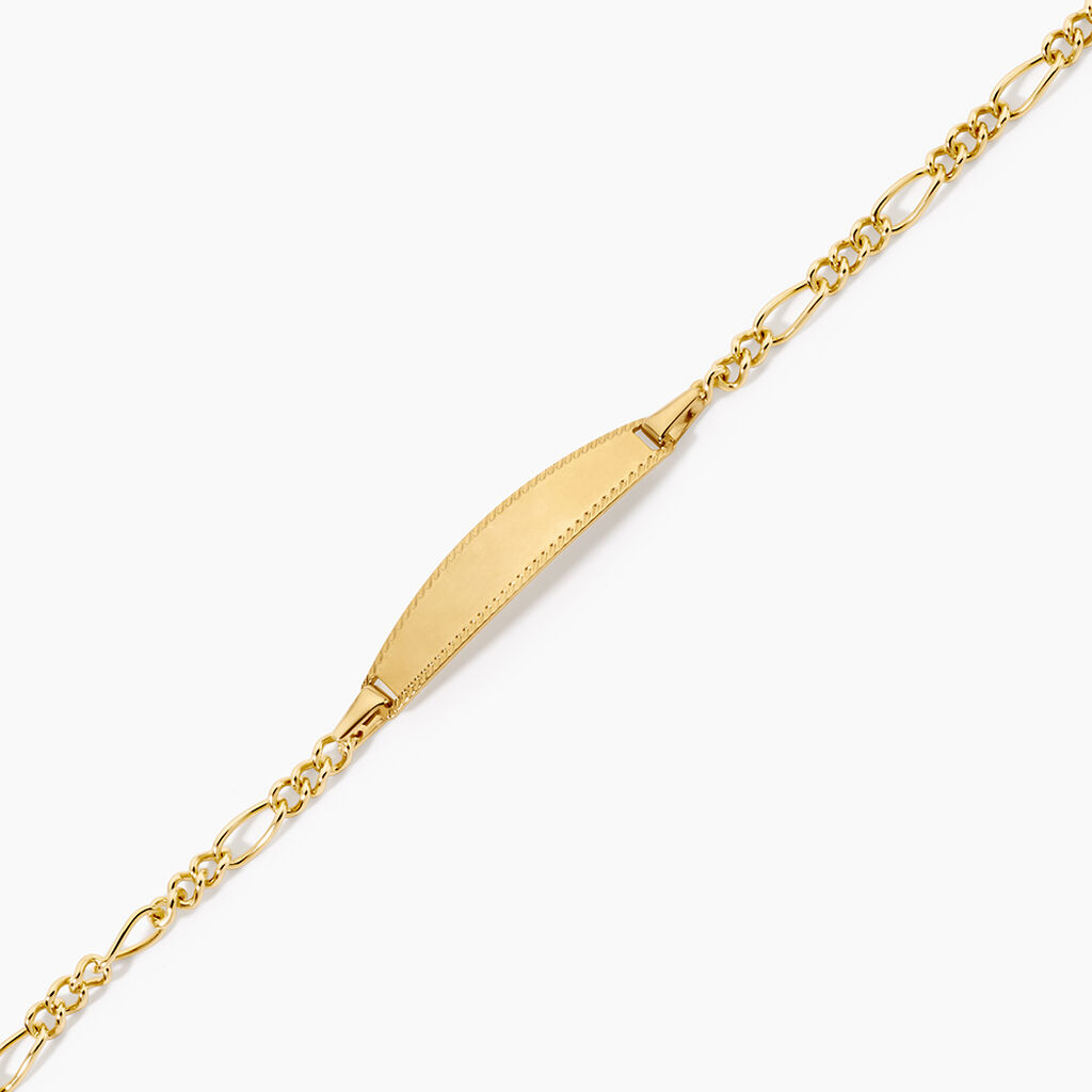 Bracelet Identit&eacute;e Bartolomee Argent Dor&eacute; A L'Or 750/1000 - Bracelets Naissance Enfant | Histoire d&rsquo;Or