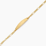 Bracelet Identit&eacute;e Bartolomee Argent Dor&eacute; A L'Or 750/1000 - Bracelets Naissance Enfant | Histoire d&rsquo;Or