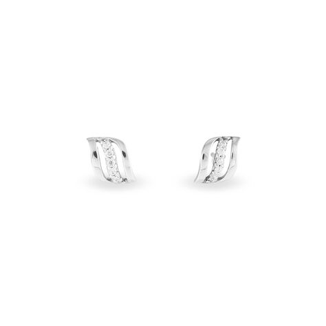 Boucles D'oreilles Puces Florie Argent Blanc Oxyde De Zirconium - Boucles d'oreilles fantaisie Femme | Histoire d’Or