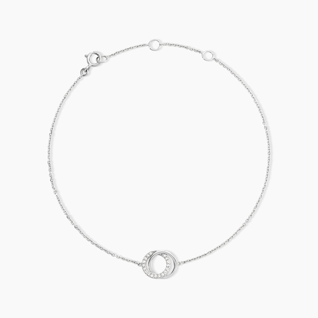 Bracelet Absolu Or Blanc Diamant - Bracelets Anneaux Entrelaces Femme | Histoire d&rsquo;Or