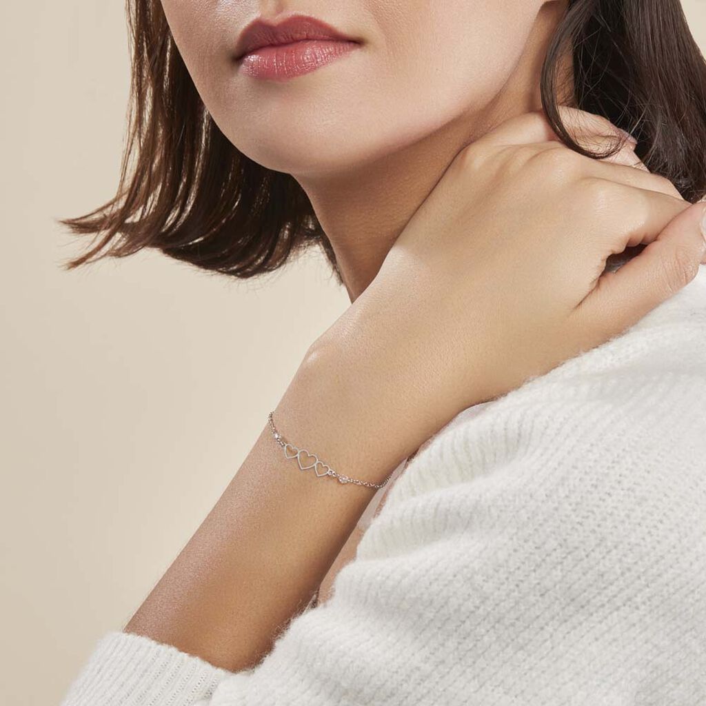 Bracelet Love Love Argent Blanc Oxyde De Zirconium - Bracelets Femme | Histoire d’Or