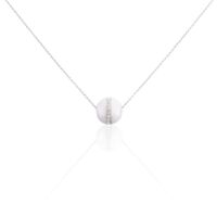 Collier Nina Cera Argent Blanc Strass Et Céramique