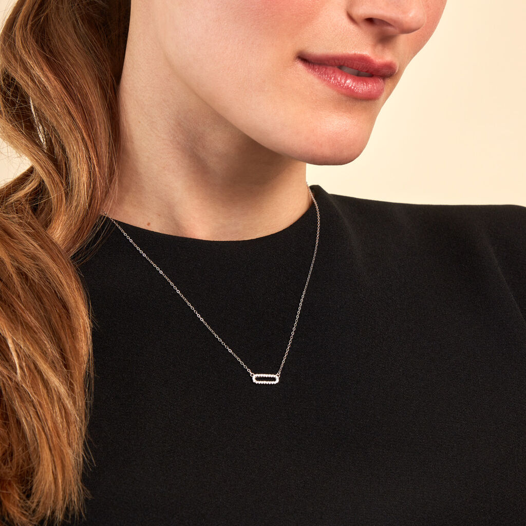 Collier Canelle Argent Blanc Oxyde De Zirconium - Colliers fantaisie Femme | Histoire d’Or