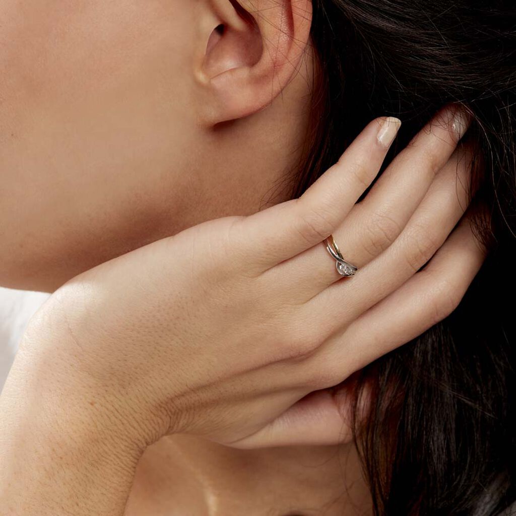 Bague Callie Or Bicolore Diamant - Bagues avec pierre Femme | Histoire d’Or