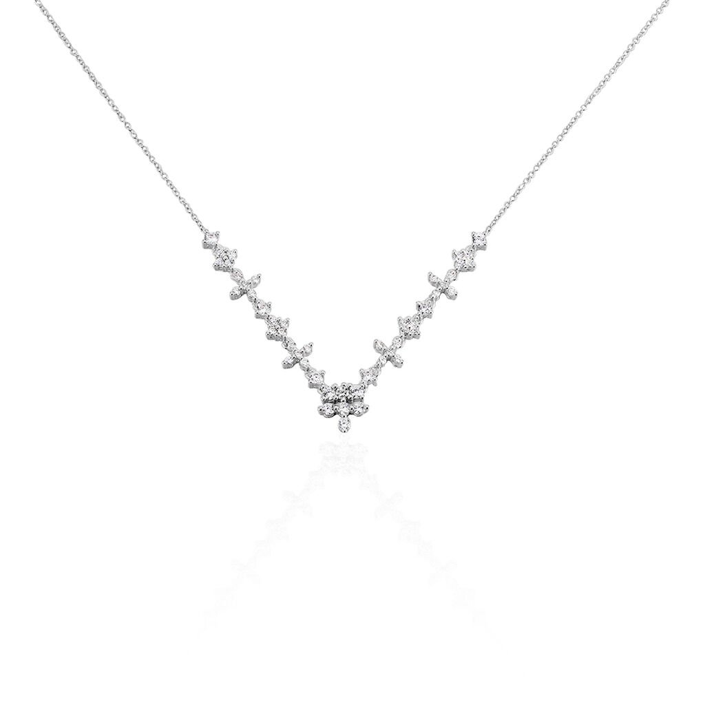Collier Adriel Argent Blanc Oxyde De Zirconium - Colliers Femme | Histoire d’Or