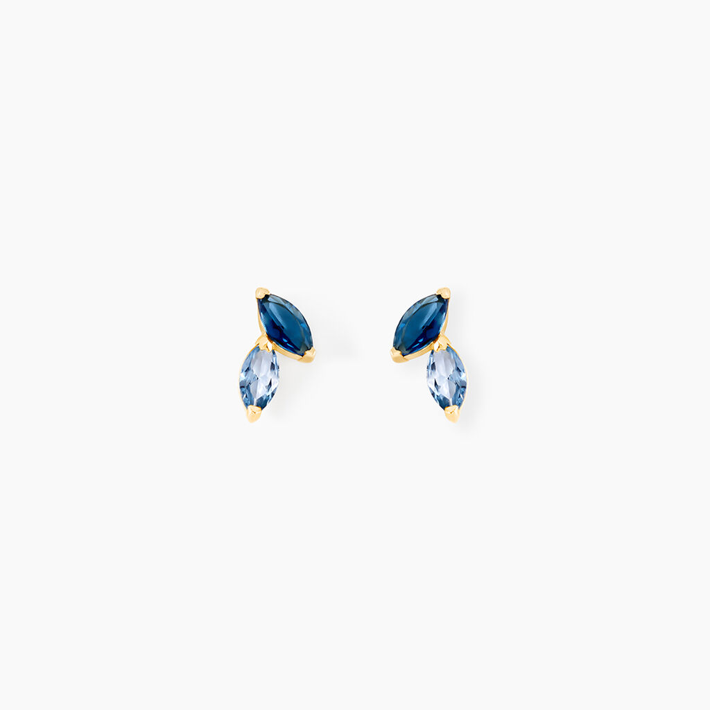 Boucles D'oreilles Puces Pelya Or Jaune Oxyde De Zirconium - Clous d'oreilles Femme | Histoire d’Or