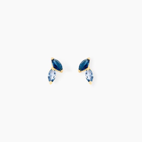 Boucles D'oreilles Puces Pelya Or Jaune Oxyde De Zirconium - Clous d'oreilles Femme | Histoire d’Or