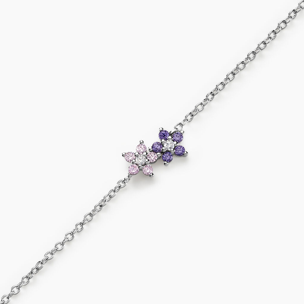 Bracelet Purple Bloom Argent Blanc Oxyde De Zirconium - Bracelets Femme | Histoire d’Or