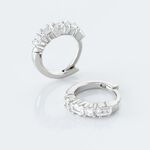 Cr&eacute;oles Argent Blanc Derren Oxydes De Zirconium - Boucles d'oreilles cr&eacute;oles Femme | Histoire d&rsquo;Or