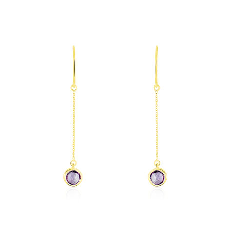 Boucles D'oreilles Pendantes Arenale Or Jaune Amethyste - Boucles d'oreilles pendantes Femme | Histoire d’Or