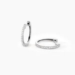 Cr&eacute;oles Aryanna Rondes Or Blanc Diamant - Boucles d'oreilles cr&eacute;oles Femme | Histoire d&rsquo;Or