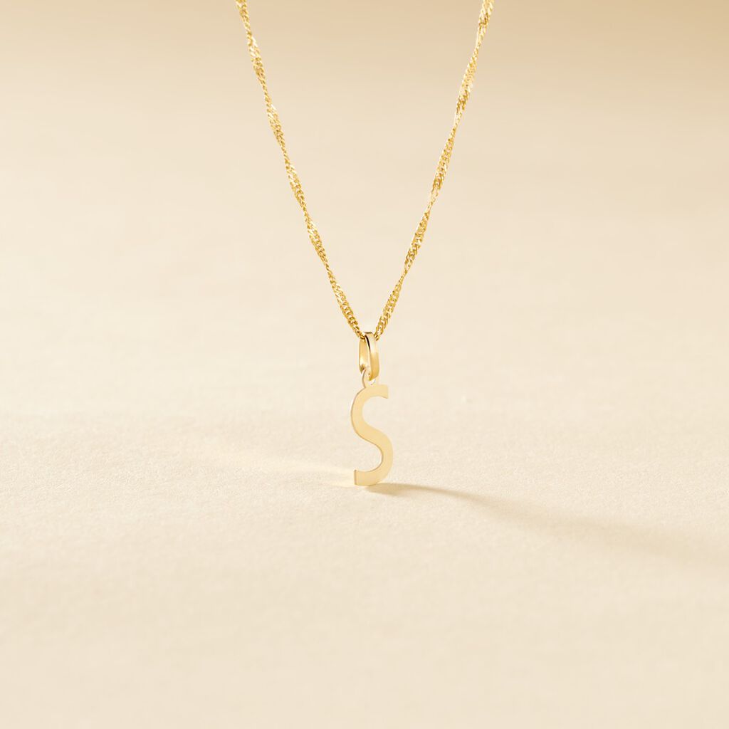 Pendentif Ionia Lettre Or Jaune - Pendentifs Famille | Histoire d&rsquo;Or
