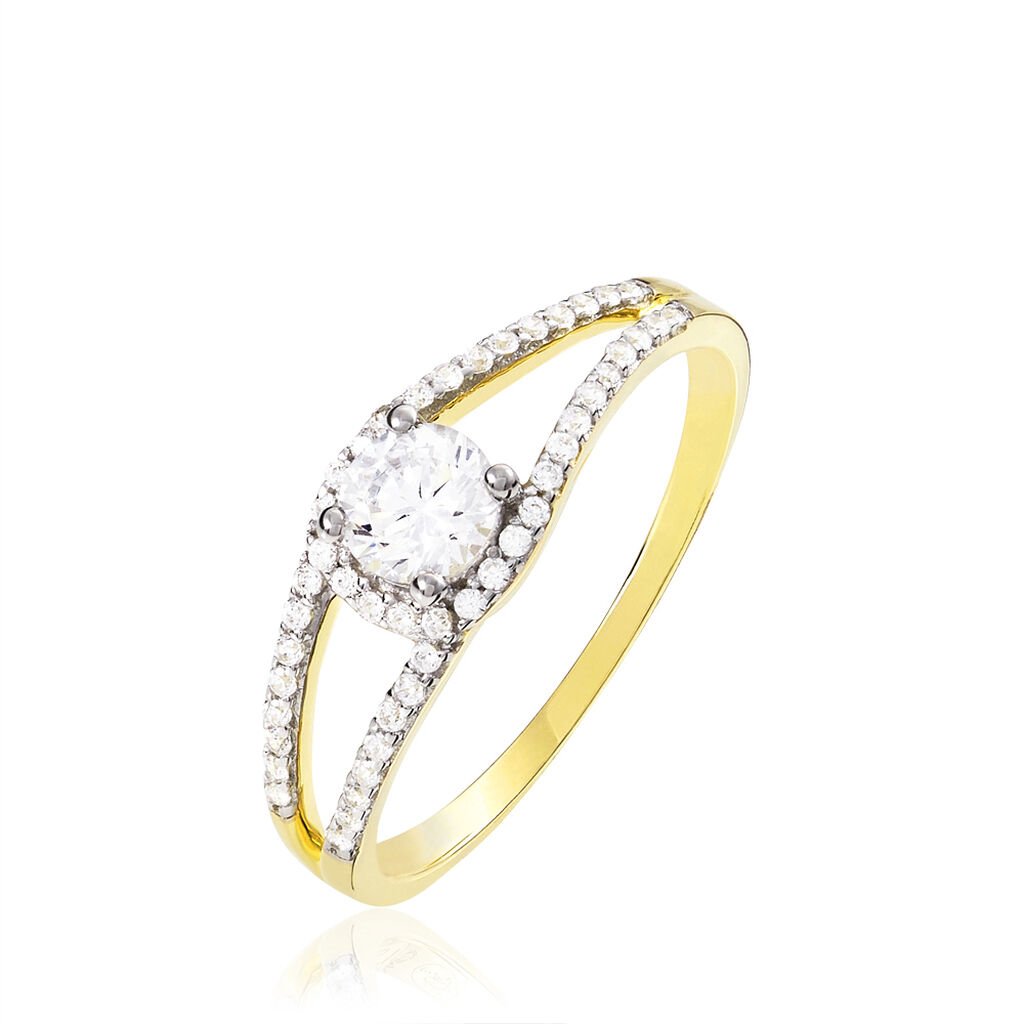 Bague Micky Or Jaune Oxyde De Zirconium - Bagues solitaires Femme | Histoire d&rsquo;Or