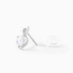 Boucles D'oreilles Puces Clothilde Or Blanc Oxyde De Zirconium - Clous d'oreilles Femme | Histoire d&rsquo;Or