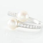 Bague Ajustable Argent Blanc Jeronimo Perle Oxydes De Zirconium - Bagues avec pierre Femme | Histoire d&rsquo;Or