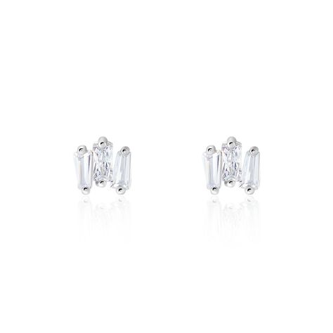 Boucles D'oreilles Puces Adria Argent Blanc Oxyde De Zirconium - Boucles d'oreilles fantaisie Femme | Histoire d&rsquo;Or