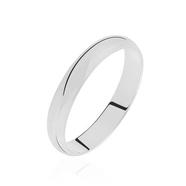 Alliance Aphroditia Demi Jonc Bombé Platine Blanc