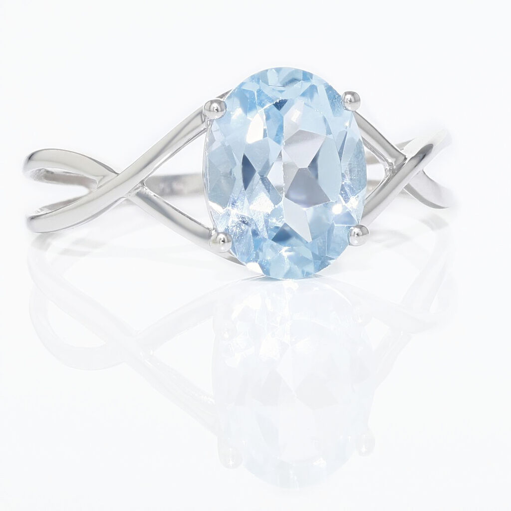 Bague Solitaire Armaelle Or Blanc Topaze - Bagues solitaires Femme | Histoire d’Or