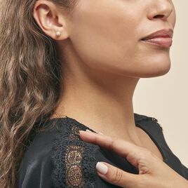 Boucles D'oreilles Puces Fidelia Boule Sablee Or Jaune - Clous d'oreilles Femme | Histoire d’Or
