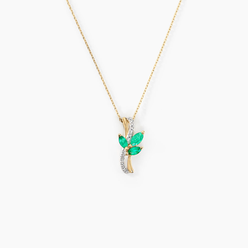 Collier Angie Or Jaune Emeraude Diamant - Colliers Femme | Histoire d’Or