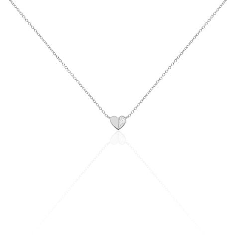 Collier Natacha Argent Blanc Oxyde De Zirconium - Colliers fantaisie Femme | Histoire d&rsquo;Or