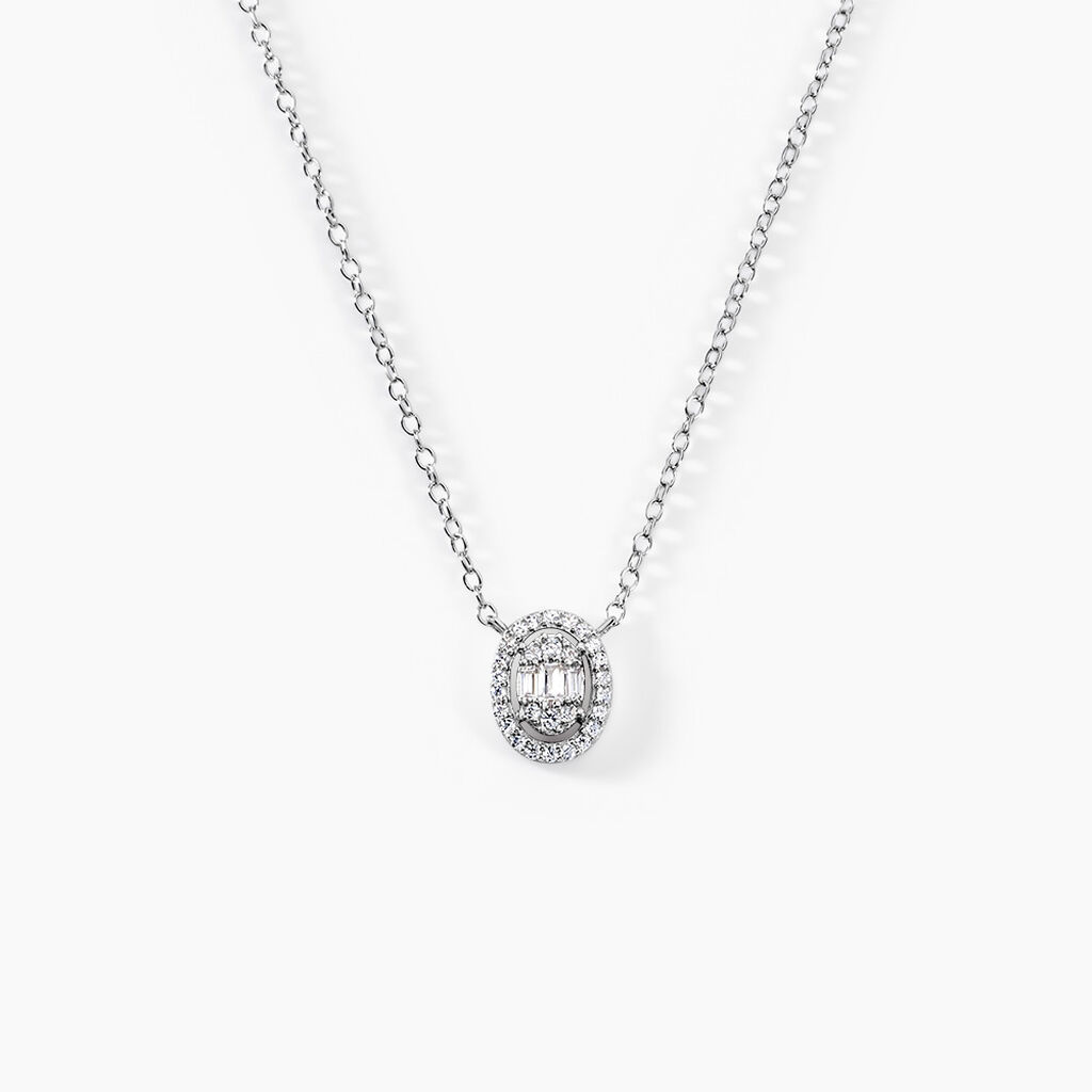 Collier Baroque Party Argent Blanc Oxyde De Zirconium - Colliers fantaisie Femme | Histoire d&rsquo;Or