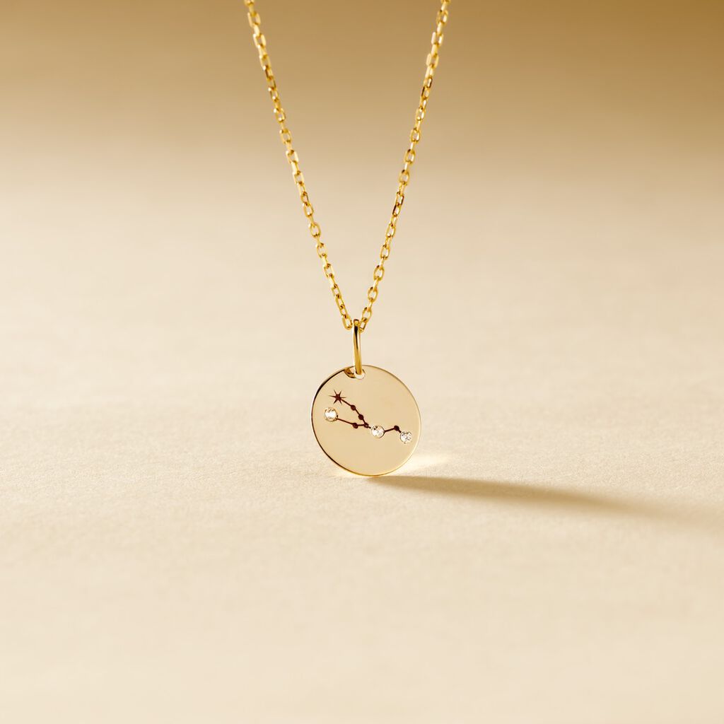 Pendentif Or Jaune Astraea Oxyde De Zirconium - Pendentifs Zodiaque Femme | Histoire d’Or