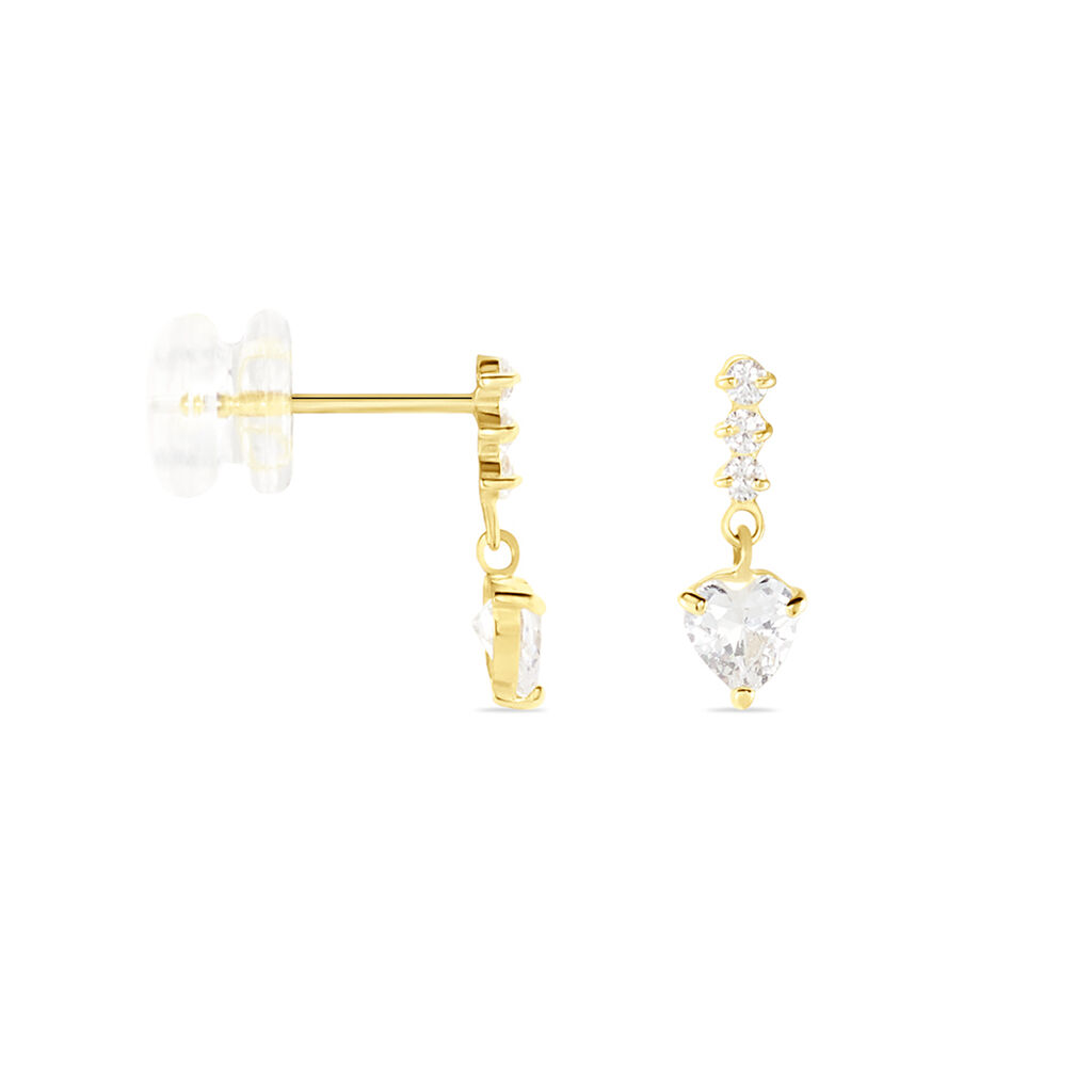 Boucles D'oreilles Pendantes Luminita Or Jaune Oxyde De Zirconium - Boucles d'oreilles pendantes Femme | Histoire d’Or