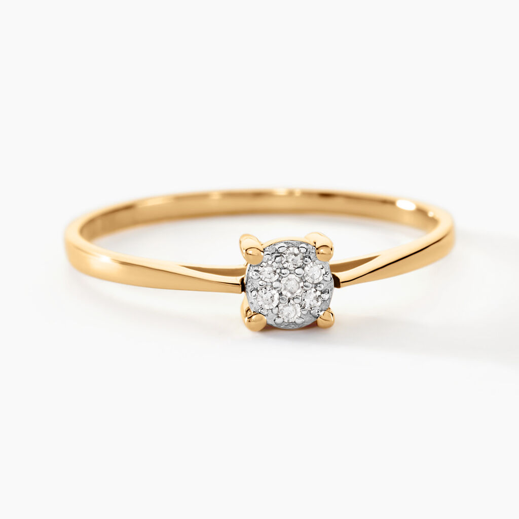 Bague Sandrine Or Jaune Diamant - Bagues avec pierre Femme | Histoire d’Or