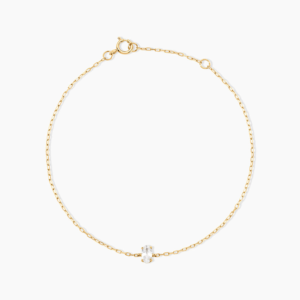 Bracelet Husam Or Jaune Oxyde De Zirconium - Bracelets Femme | Histoire d&rsquo;Or