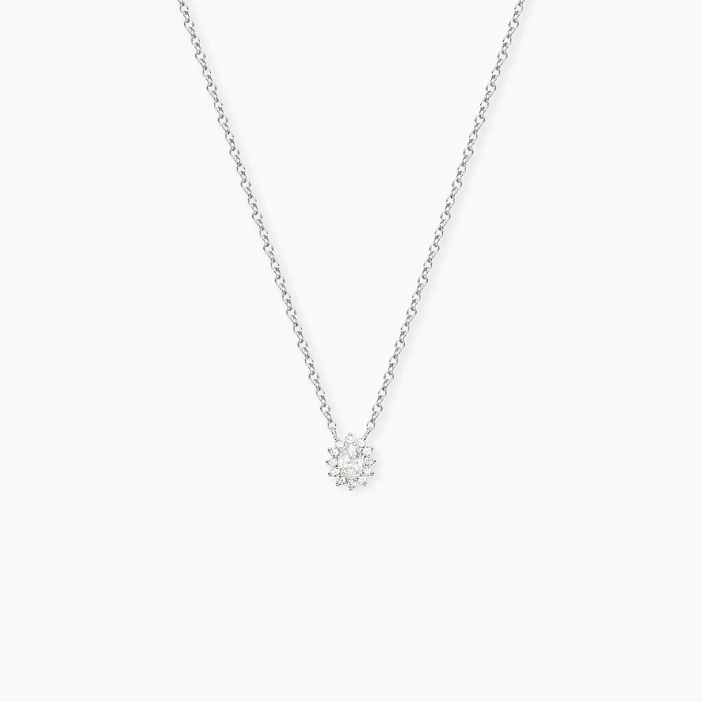 Collier Oliviane Argent Blanc Oxyde De Zirconium - Colliers fantaisie Femme | Histoire d&rsquo;Or