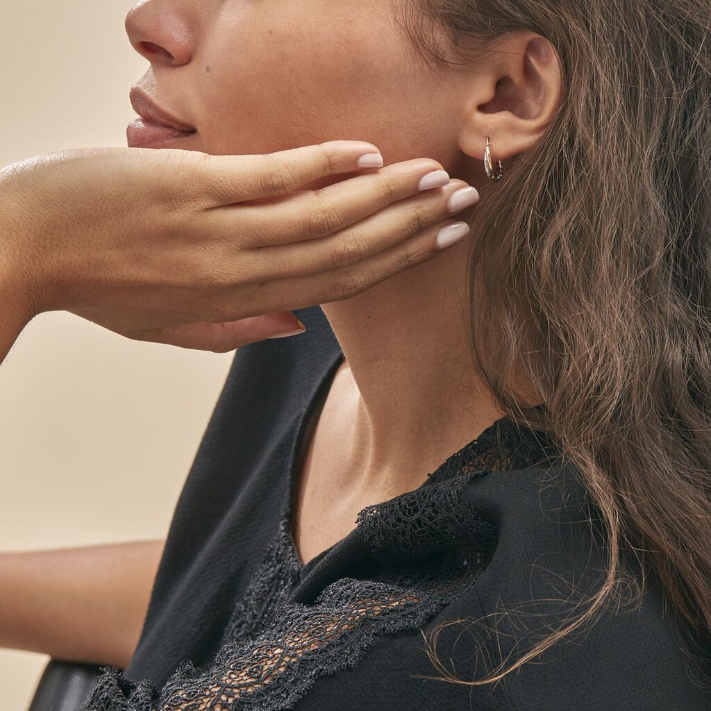 Créoles Maelia Or Bicolore - Boucles d'oreilles créoles Femme | Histoire d’Or