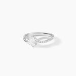 Bague Solitaire Essie Argent Blanc Oxyde De Zirconium - Bagues de fian&ccedil;ailles ronde Femme | Histoire d&rsquo;Or